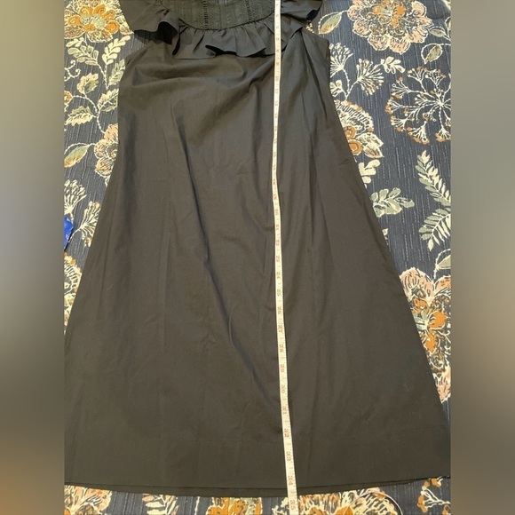J.Crew Ruffle Neck Black‎ Shift Dress 100% Cotton Size 00 - Picture 11 of 15